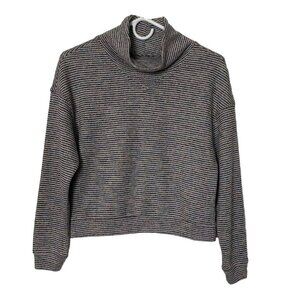 Madewell Women’s XS Multicolor Textured Turtleneck Top Cropped Sweater MB117